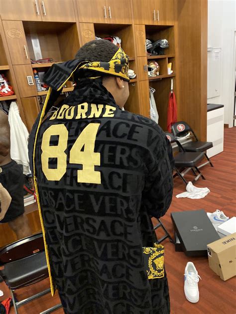 49ers versace robe|Emmanuel Sanders gifts custom Versace robes to 49ers .